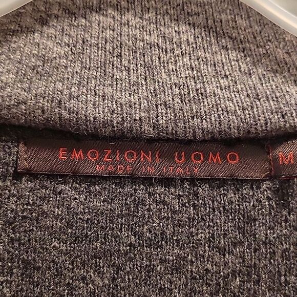 Emozio Uomo Felted Wool Blend Mens Chore Jacket Grey Medium - Picture 3 of 10